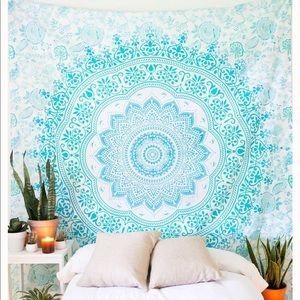 Blue & Green Mandala Tapestry